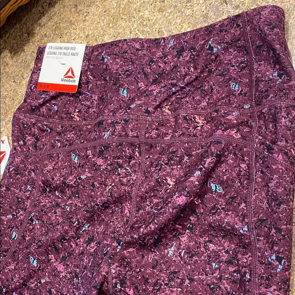 NWT Reebok 7/8 Legging High Rise Medium Grape Wine - Picture 10 of 14